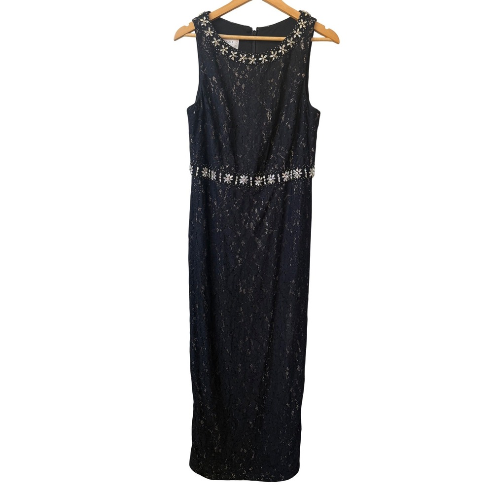 Azazie Atelier Black Lace Formal Mother of The Bride Dress Size 14 Event Gala - Picture 2 of 14